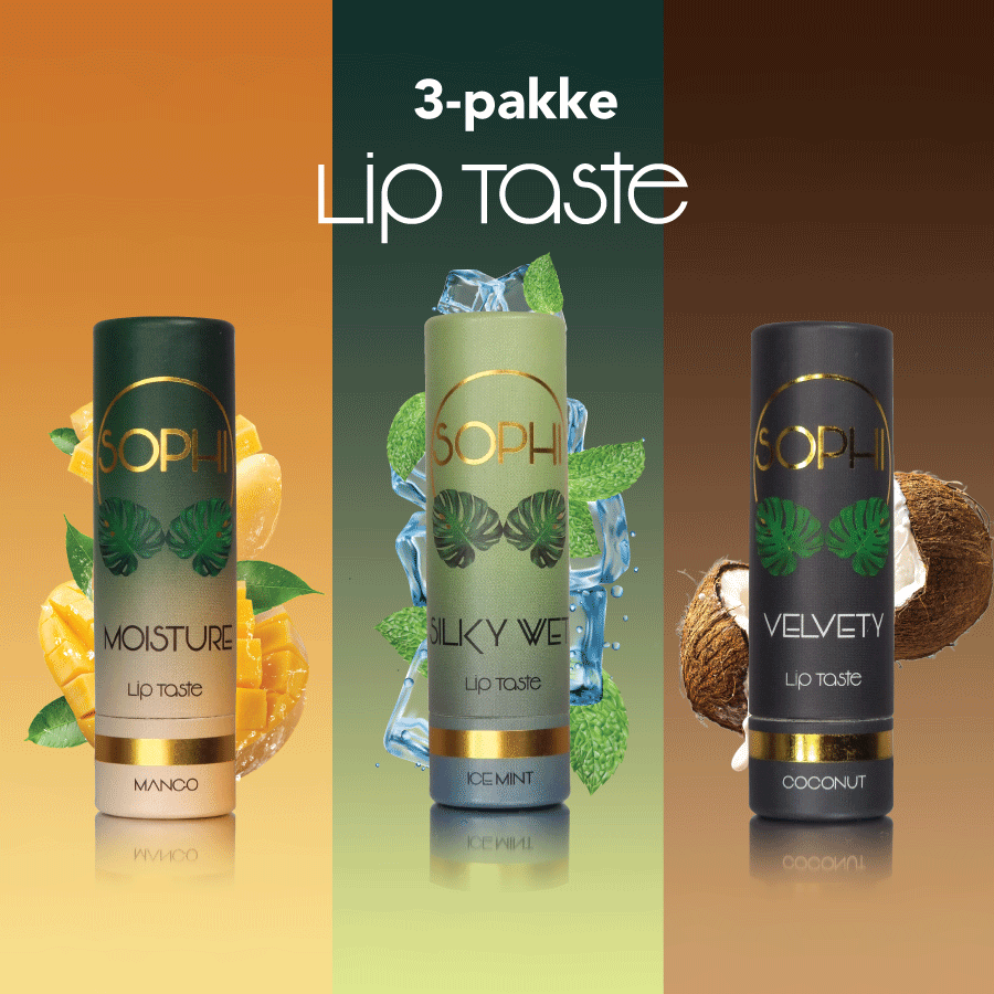 3-pakke Lip Taste med smak!